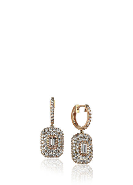 Women's Gold Earrings With Delights Diamonds